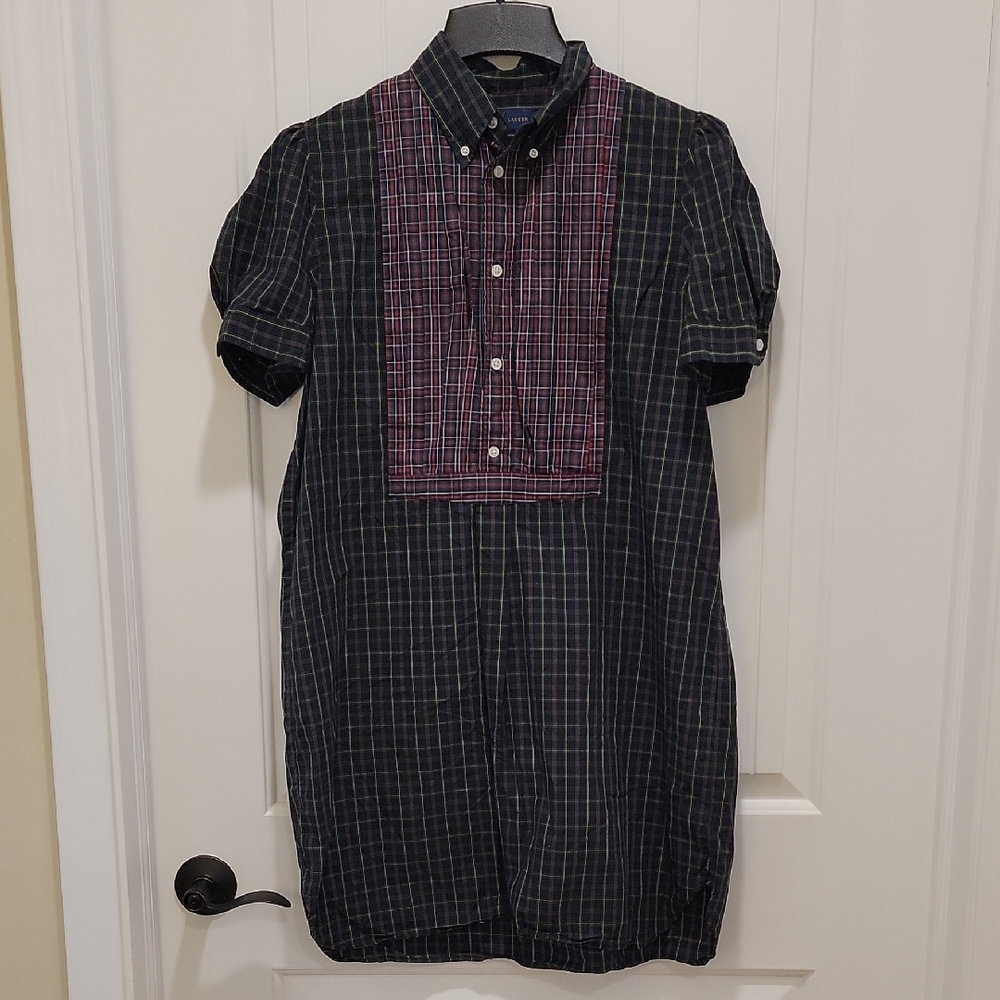Ralph Lauren Black and Pink Plaid Mini Dress